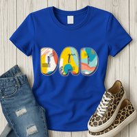 Retro Mod Pattern Dad Logo Womens T-Shirt