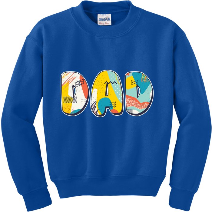 Retro Mod Pattern Dad Logo Kids Sweatshirt