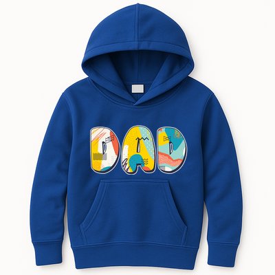 Retro Mod Pattern Dad Logo Kids Hoodie