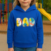 Retro Mod Pattern Dad Logo Kids Hoodie