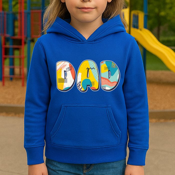 Retro Mod Pattern Dad Logo Kids Hoodie