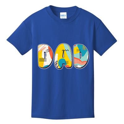 Retro Mod Pattern Dad Logo Kids T-Shirt