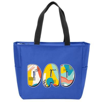 Retro Mod Pattern Dad Logo Zip Tote Bag