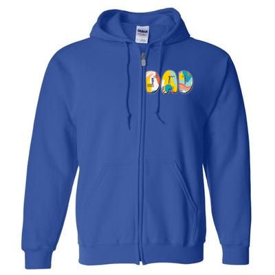 Retro Mod Pattern Dad Logo Full Zip Hoodie