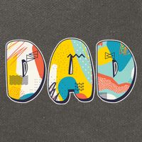 Retro Mod Pattern Dad Logo Cotton Canvas Backpack