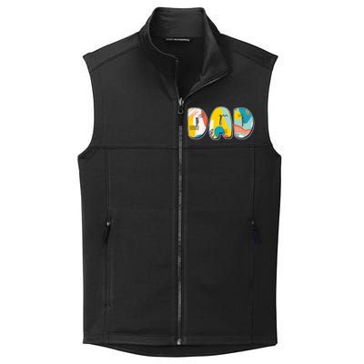 Retro Mod Pattern Dad Logo Collective Smooth Fleece Vest