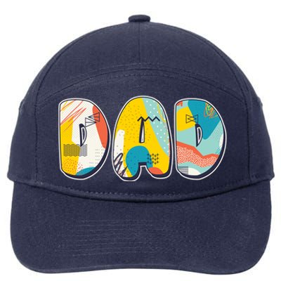 Retro Mod Pattern Dad Logo 7-Panel Snapback Hat