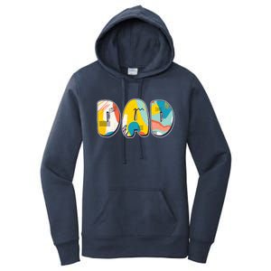 Retro Mod Pattern Dad Logo Women's Pullover Hoodie