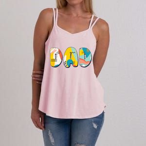 Retro Mod Pattern Dad Logo Women's Strappy Tank