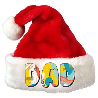 Retro Mod Pattern Dad Logo Premium Christmas Santa Hat