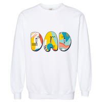 Retro Mod Pattern Dad Logo Garment-Dyed Sweatshirt