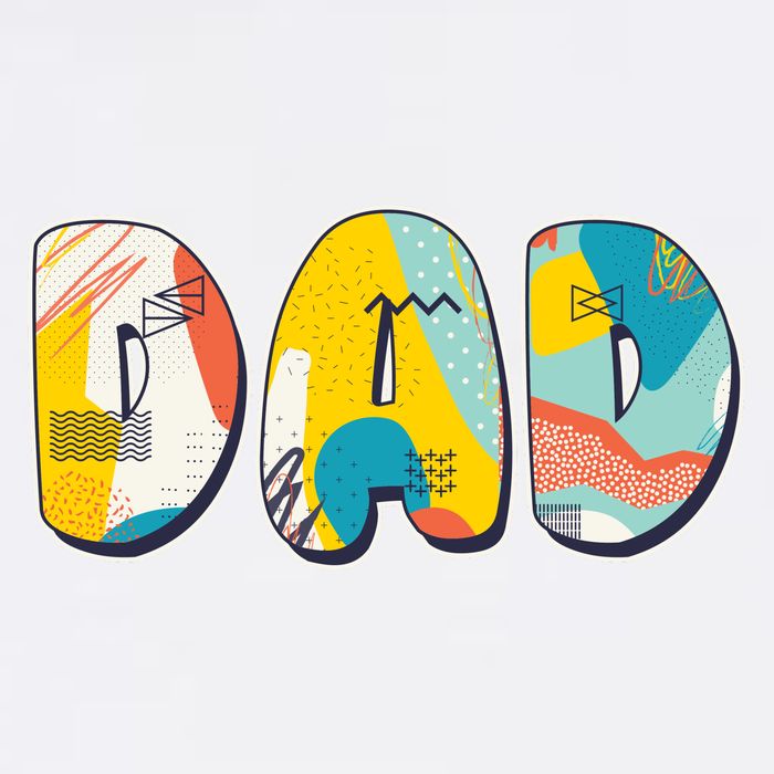 Retro Mod Pattern Dad Logo Garment-Dyed Sweatshirt