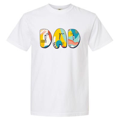 Retro Mod Pattern Dad Logo Garment-Dyed Heavyweight T-Shirt