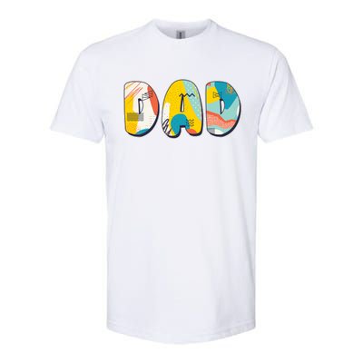 Retro Mod Pattern Dad Logo Softstyle® CVC T-Shirt