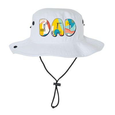 Retro Mod Pattern Dad Logo Legacy Cool Fit Booney Bucket Hat