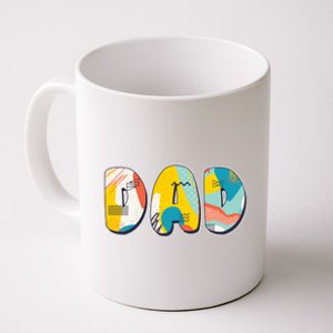 Retro Mod Pattern Dad Logo Coffee Mug