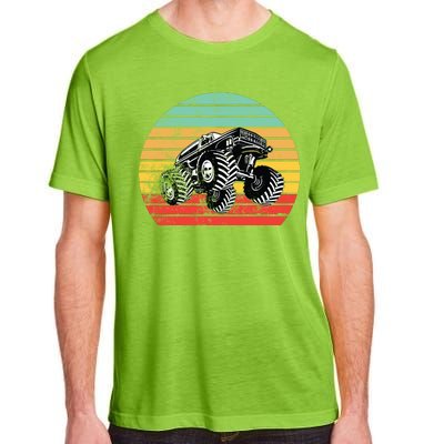 Retro Monster Truck Emblem Adult ChromaSoft Performance T-Shirt