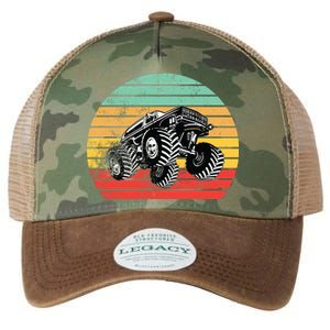 Retro Monster Truck Emblem Legacy Tie Dye Trucker Hat