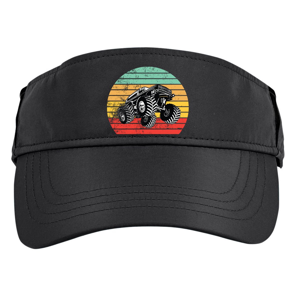 Retro Monster Truck Emblem Adult Drive Performance Visor