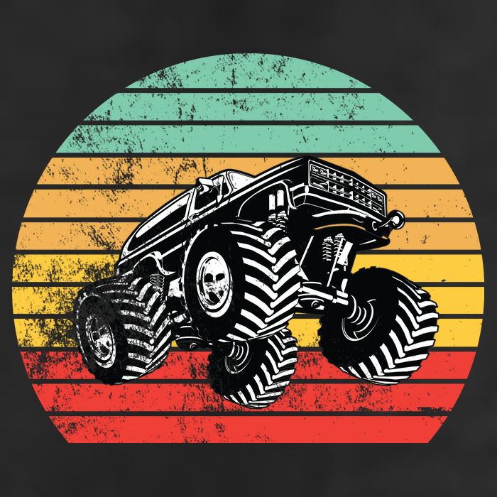 Retro Monster Truck Emblem Adult Drive Performance Visor