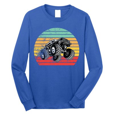 Retro Monster Truck Emblem Long Sleeve Shirt