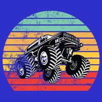 Retro Monster Truck Emblem Polo