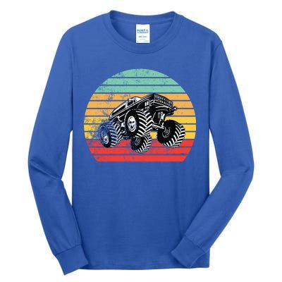 Retro Monster Truck Emblem Tall Long Sleeve T-Shirt