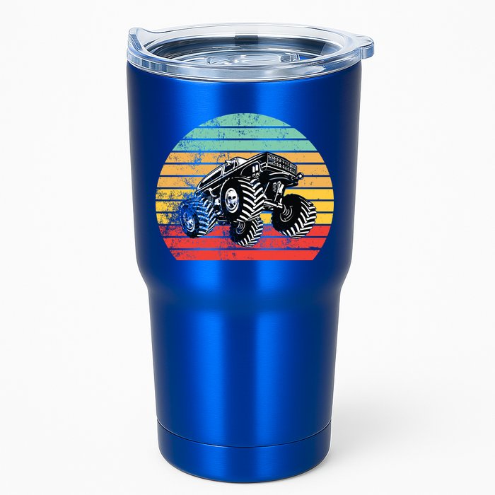 Retro Monster Truck Emblem Tumbler