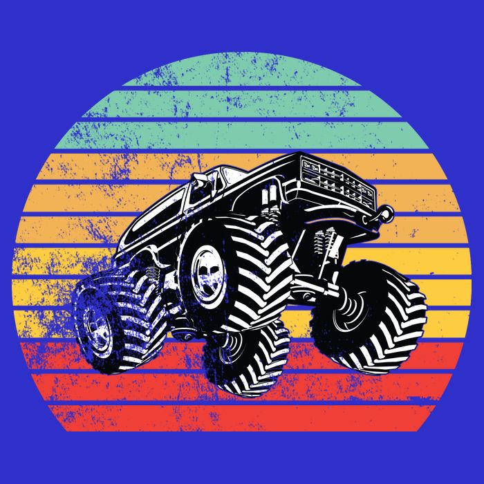 Retro Monster Truck Emblem Magnet