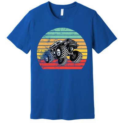 Retro Monster Truck Emblem Premium T-Shirt