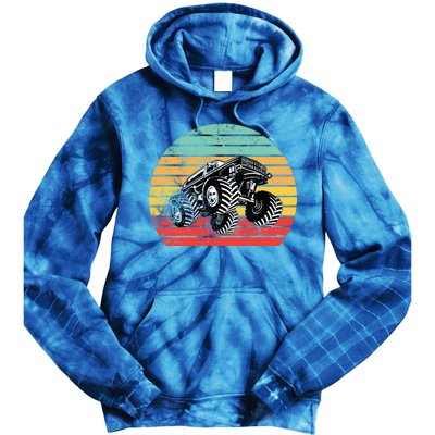 Retro Monster Truck Emblem Tie Dye Hoodie