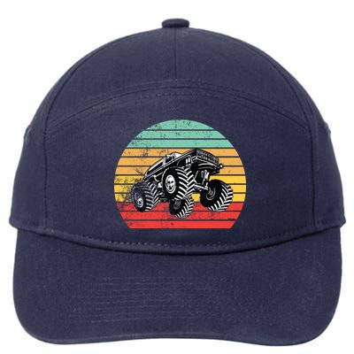 Retro Monster Truck Emblem 7-Panel Snapback Hat