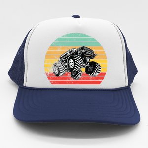 Retro Monster Truck Emblem Trucker Hat