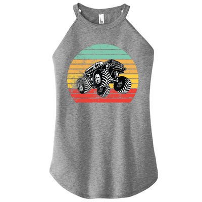 Retro Monster Truck Emblem Women’s Perfect Tri Rocker Tank