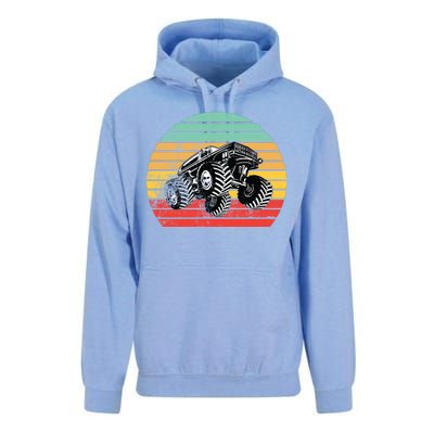 Retro Monster Truck Emblem Unisex Surf Hoodie