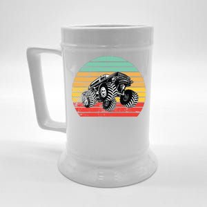 Retro Monster Truck Emblem Beer Stein