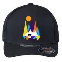 Retro Mount Bear Sunset Flexfit Unipanel Trucker Cap