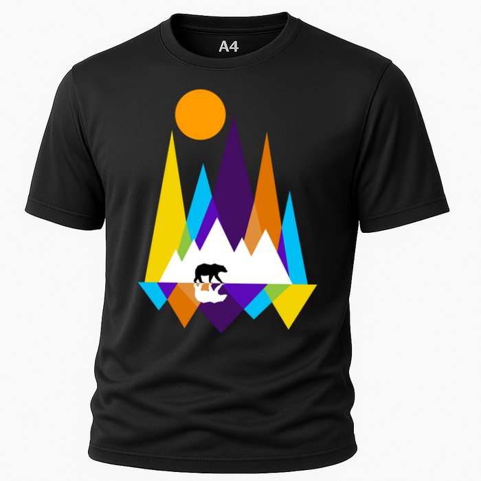 Retro Mount Bear Sunset Cooling Performance Crew T-Shirt