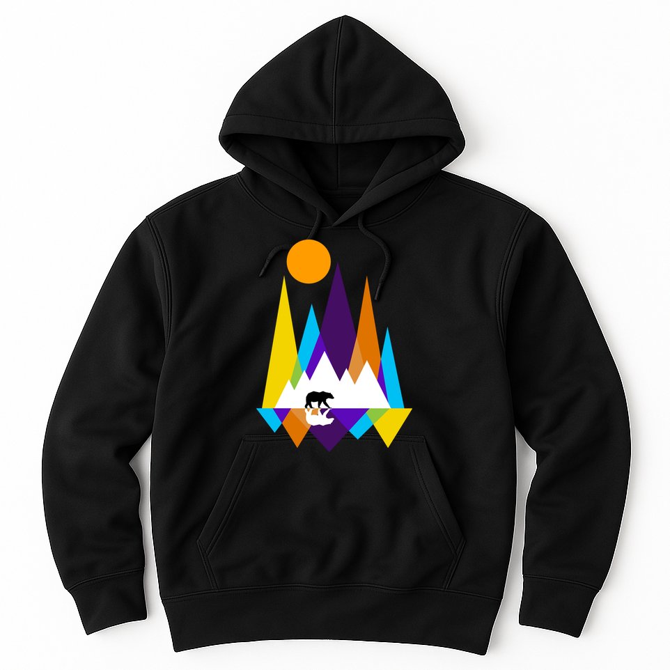 Retro Mount Bear Sunset Hoodie