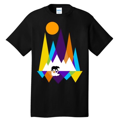 Retro Mount Bear Sunset Tall T-Shirt