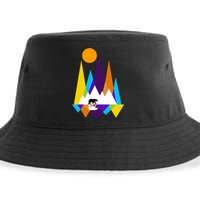 Retro Mount Bear Sunset Sustainable Bucket Hat
