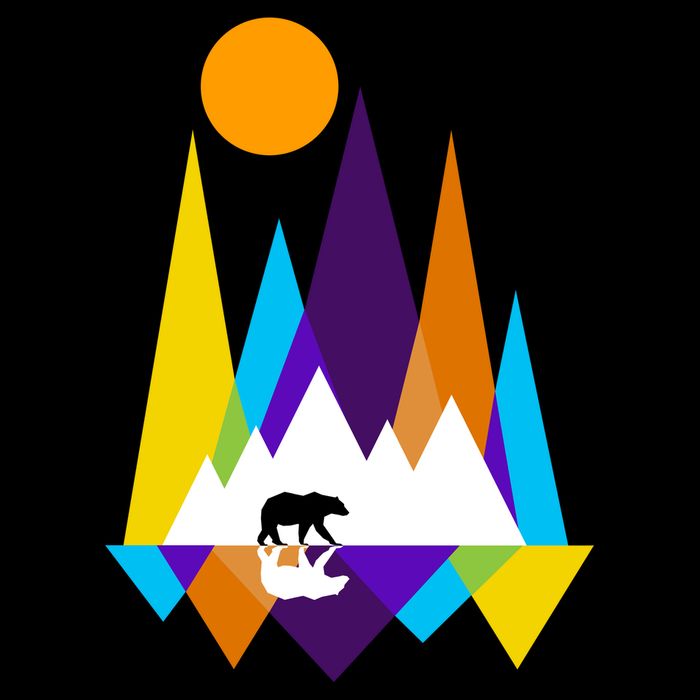 Retro Mount Bear Sunset Sustainable Bucket Hat