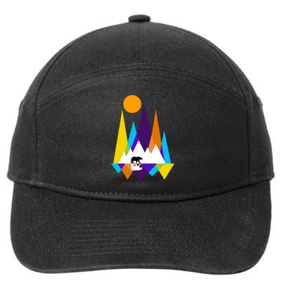 Retro Mount Bear Sunset 7-Panel Snapback Hat