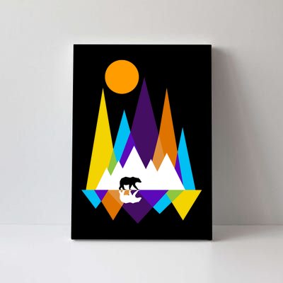 Retro Mount Bear Sunset Canvas