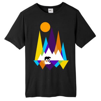 Retro Mount Bear Sunset Tall Fusion ChromaSoft Performance T-Shirt