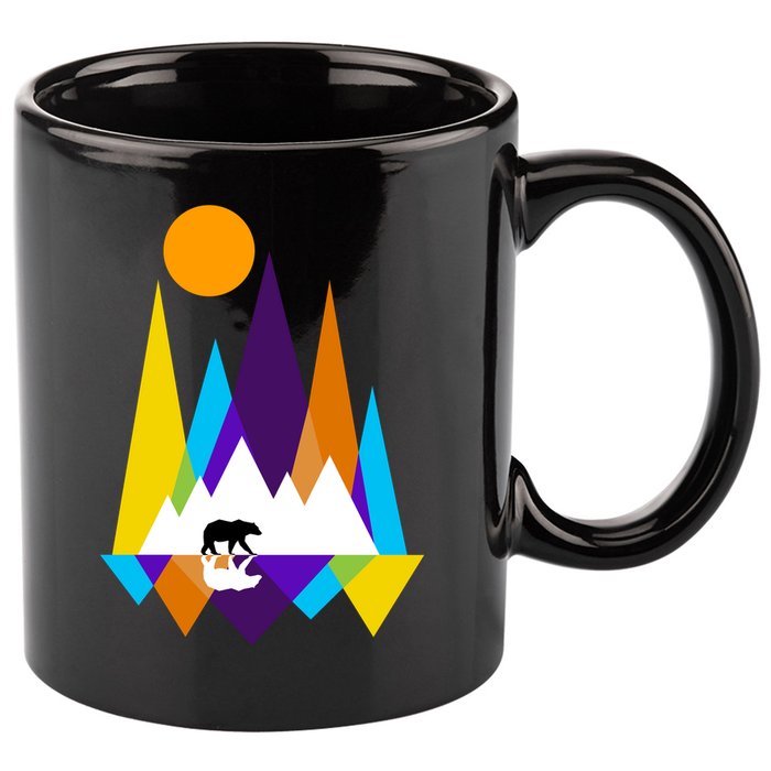Retro Mount Bear Sunset 11oz C Handle Ceramic Mug