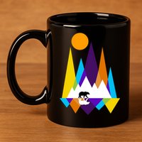 Retro Mount Bear Sunset 11oz C Handle Ceramic Mug