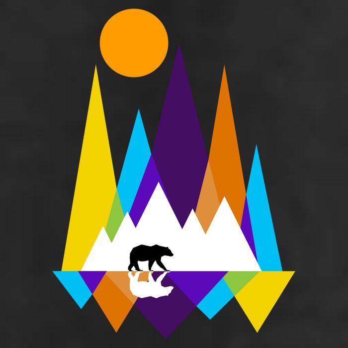 Retro Mount Bear Sunset Beanie
