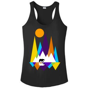 Retro Mount Bear Sunset Ladies PosiCharge Competitor Racerback Tank