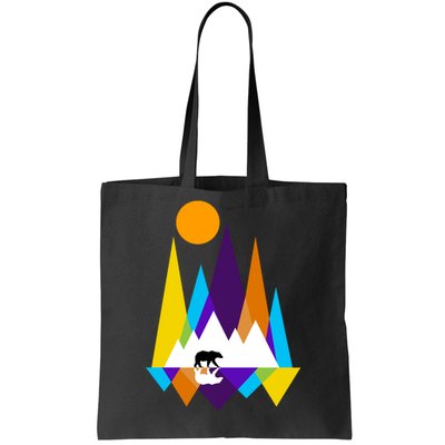 Retro Mount Bear Sunset Tote Bag